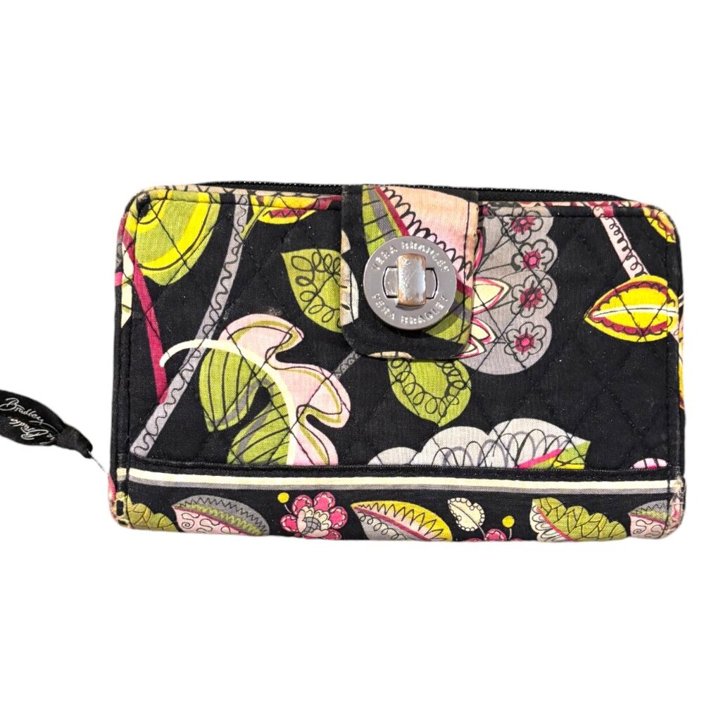 Vera Bradley Wallet Wristlet turnlock Moon Blooms Retired pattern floral print